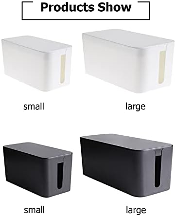 Cable Management Box,Power Cover Surge Protector for Desk Small Black - Image 4