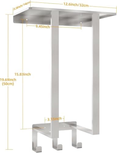 Bethom Towel Rack Wall Mounted with 3 Hooks for Bathroom, Brushed - Image 5