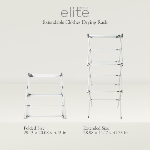 Gibson Home Clothes Drying Rack, Foldable Expandable Laundry Rack, White - Image 2