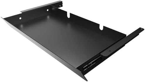 Large Under Desk Mounted Sliding Drawer with 2 Cable Hole and 60 Degree Tilt Panel to Pull Out, 22.4'' Long & 9.2'' deep Large Storage Organizer for Sit Stand Workstation by GAXOMO