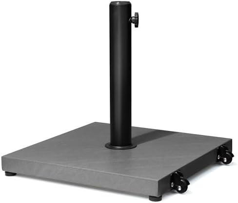 Patio Umbrella Base with Wheels, 43lbs Outdoor Umbrella Stand by VredHom