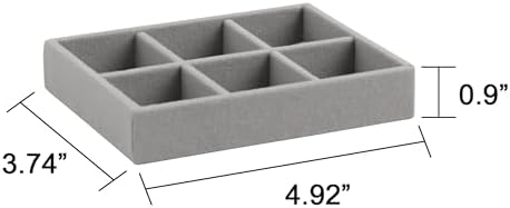 Frebeauty Small Jewelry Trays for Drawer,2 Pack 6 Grid Earring Organizer - Image 3