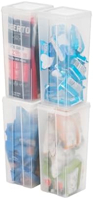 IRIS USA Flip Top Storage Containers |Made in USA| Large (4-Pack) - Clear by IRISUSA