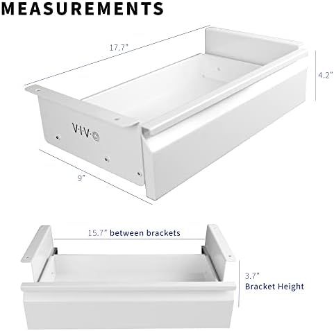 VIVO White 16 x 9 inch Under Desk Slide Out Drawer, DESK-AC03A-W - Image 3