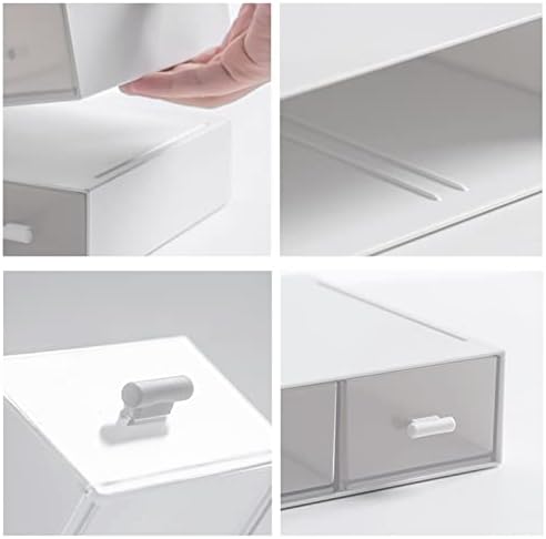 Desk Organizer-Stackable Storage Drawers, Desk Drawer Organizer Perfect For Collection Small Item/Cosmetic Office Supplies - 2 drawers (White) - Image 4