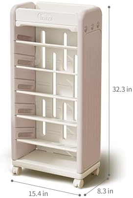 UNICOO 7-Tier Rolling Book Cart with Wheels, Mobile Bookshelf - Image 2