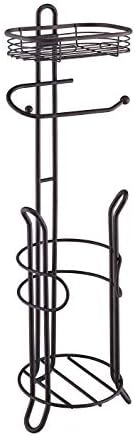 SunnyPoint Bathroom Heavyweight Toilet Tissue Paper Roll Storage Holder Stand with Reserve and Shelve, The Reserve Area Has Enough Space to Store Mega Rolls. (Bronze) - Image 6