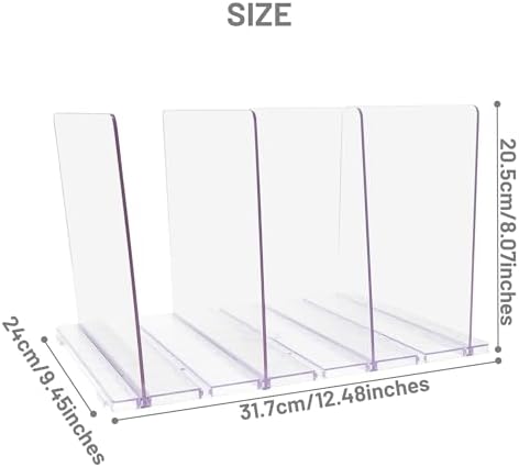 Gift Bag Storage Organizer, Acrylic Clear Shopping Bag Organizer, Adjustable Shelf Divider Bag Organizer for Small Closet, 1 Pack - Image 4