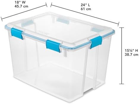 Sterilite Gasket Storage Box with Lids for Home & Office, 80 Quart, 8-Pack - Image 2