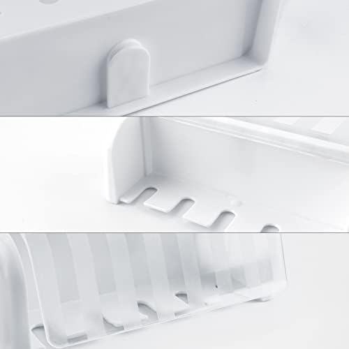 5 Slots Wall Mount Toothbrush Holder with Cover, Self Adhesive Toothbrush Storage Organizer for Shower, Toothbrush Hanger for Bathroom, Medicine Cabinet, Dorm - Image 2