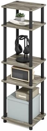 Furinno Turn-N-Tube Storage Shelves, Stackable Standing Shelf, Open Corner Shelf, for Organization and Storage, Living Room, Garage, Home Office, French Oak - Image 6
