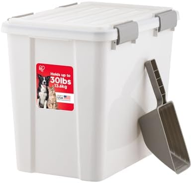 IRIS USA Dog Food Storage Container, Up to 30 lbs, White, Made in USA by Unknown