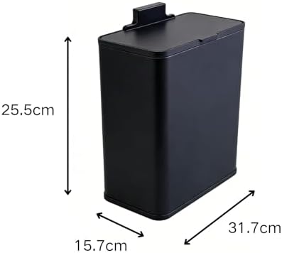 Under Counter Waste Bin, 1.9 Gallon Metal Small Trash Can for Cabinet Door, Hanging Space-Saving Garbage Can with Lid for Kitchen, Bathroom, RV, Office, Black - Image 6