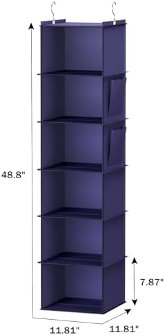 YOUDENOVA Hanging Closet Organizer and Storage, 6-Shelf, Purple - Image 3
