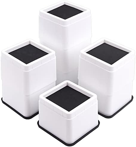 BTSD-home 3 or 6 Inch Adjustable Bed Risers, 8 Pack by BTSD-home