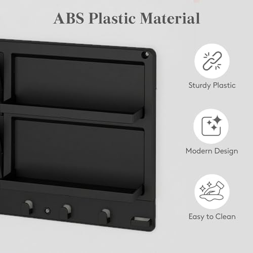 Lifewit Plastic Bedside Wall Shelf, Adhesive Floating Shelves Dorm Decor - Image 3