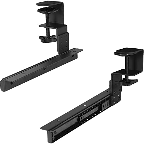 VIVO Black Clamp & 12" Rail Set for DIY Wooden Keyboard Tray, MOUNT-RAIL02H by VIVO