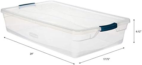 Rubbermaid Cleverstore Clear 41 QT Pack of 6 Stackable Plastic Storage Containers with Durable Latching Clear Lids - Image 3