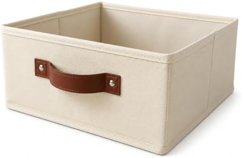 Pantry Storage Bin with Reinforced Sides & Faux Leather Handle by Unknown