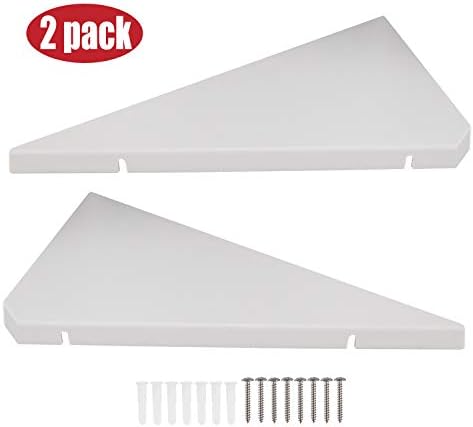 evron Corner Mounting Shelf Set of 2 – Easy to Install Floating Wall Shelves with Wood Grain Finish, Durable and Waterproof ABS Plastic for Kitchen, Bathroom, Living Room Home Décor - Image 4