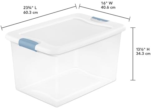 Sterilite 30-Pack Latching Box, Under Bed Storage Bins with Lids, Clear Plastic, 64 Quart - Heavy-Duty Organizing Containers for Closet, Bathroom, and Office - Image 2