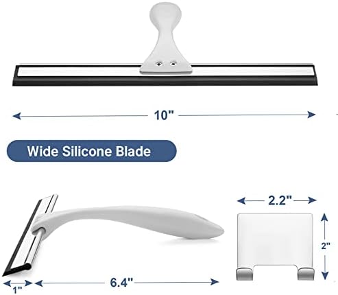 AmazerBath Squeegee for Shower Glass Doors - All-Purpose Squeegee with Hook for Windows, Mirrors, Tiles and Car Glass, 10 Inches - Image 2