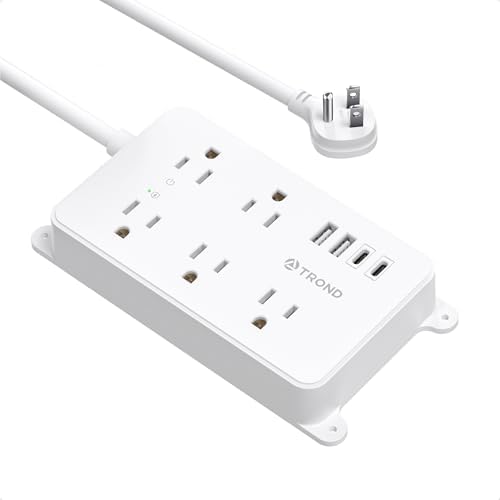 TROND Power Strip with USB, Wall Mountable, 5ft Extension Cord, ETL Listed by TRONDOfficial