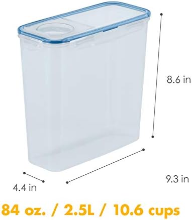 LOCK & LOCK Easy Essentials Food Storage with Flip Lid/Airtight container, BPA Free, 14.3-Cup, Clear - Image 2