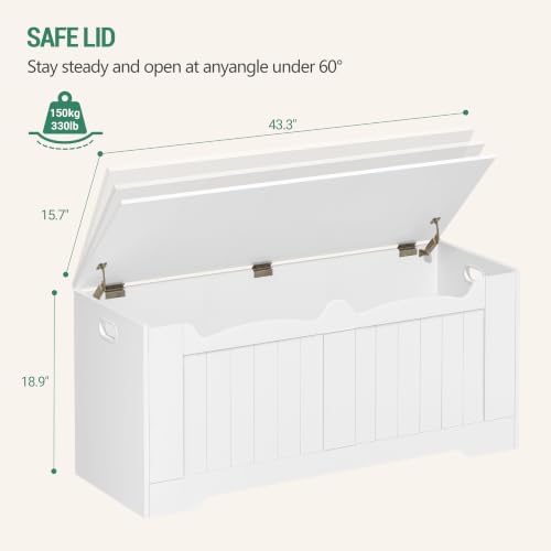 Hzuaneri 43 inches Farmhouse Storage Chest | 55 Gal | Pure White - Image 3