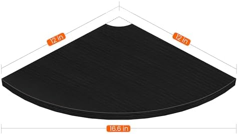 Homode Corner Floating Shelves, 12" Deep Corner Shelves Wall Mounted with Cord Hole, 2 Tier Curved Corner Hanging Shelving for Wall Storage, for Cable Box, TV Cords, Books, Plants, Black - Image 3