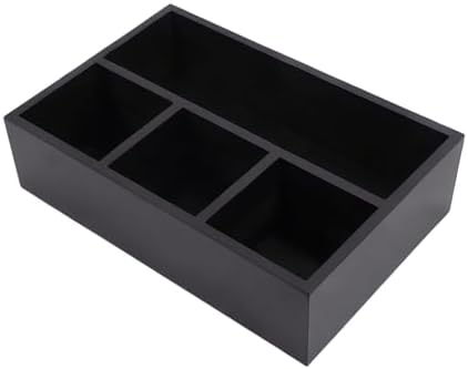 Tea Bag Organizer Black Wood Tea Bag Holder 4 Compartments Coffee Drawer by HymoConn