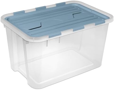 Sterilite Hinged Lid Storage Box Plastic Container, 30 Quart, 18-Pack by Sterilite
