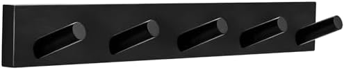 Coat Rack Wall Mount, Wooden Coat Hanger, Black, 2 Pcs by HOMEBROS