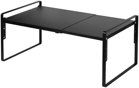 Nxconsu Cabinet Shelf Riser, Adjustable Cabinet Organizer, 12" Deep Black by Nxconsu