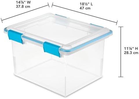 Sterilite Gasket Storage Box with Lids for Home & Office, 32 Quart, 12-Pack - Image 2