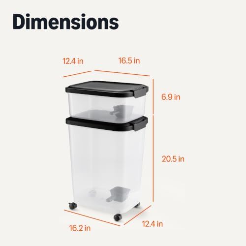 Amazon Basics Pet Food Storage Container Set, 30lbs and 10lbs with Scoop, for Dogs and Cats - Image 4
