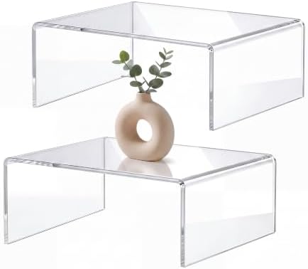 Large Acrylic Risers 2 Pack, Clear Display Stands, 12 x 8 x 6 Inch by Unknown