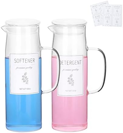 Glass Laundry Detergent Dispenser with Labels & Handles, 2 Pack - Image 7