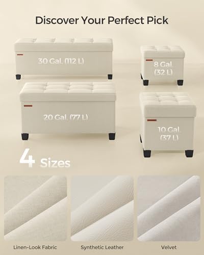 SONGMICS Storage Ottoman, Small Foot Rest, 15.7 x 12.6 x 13.2 Inches - Image 6