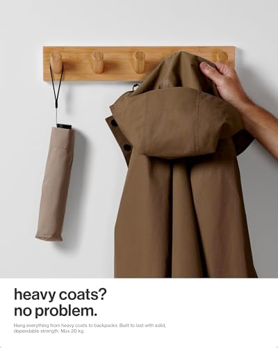 LARHN Wall Mounted Coat Rack with 5 Heavy-Duty 1" Diameter Hooks (2-Pack) - Image 3