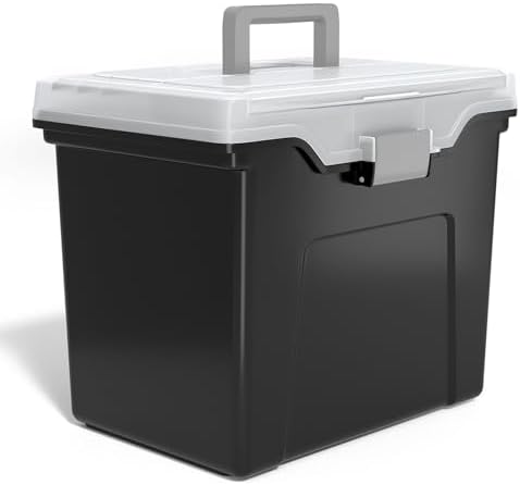 Staples File Folder Tote, Portable Filing Box for Letter Size Hanging Files by Staples