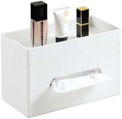 Plus Size Tissue Box Cover, Rectangle Tissue Box Organizer, White by MEIBOOCH