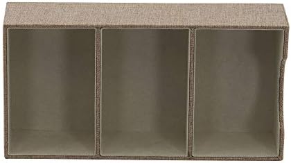 Household Essentials Brown 722-1 Deep 3 Section Drawer Organizer Box for Storage | 12 in x 6.13 in x 3.13 - Image 3