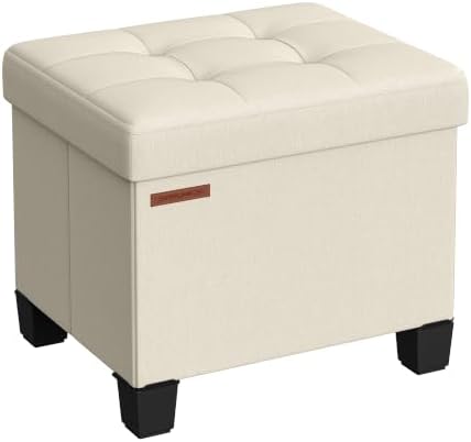 SONGMICS Storage Ottoman, Small Foot Rest, 15.7 x 12.6 x 13.2 Inches by SONGMICSbySONGMICSHOME