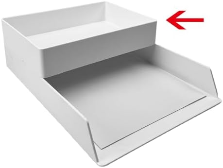 Amazon Basics Rectangular Plastic Desk Organizer with Storage Trays, Accessory Tray, Drawer Organizer, 9.4 x 6.7 x 2 inch, White (Pack of 2) - Image 2