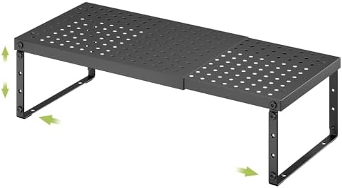 RUILALIFE Expandable Cabinet Organizer Shelf With Adjustable Height, Stackable Kitchen Countertop Organizer Rack, Adjustable Shelf Riser For Kitchen Counter, Pantry, Cupboard, Desk, Tabletop by RUILALIFE