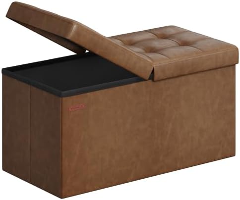 SONGMICS 30 Inches Folding Storage Ottoman Bench with Flipping Lid by SONGMICSbySONGMICSHOME