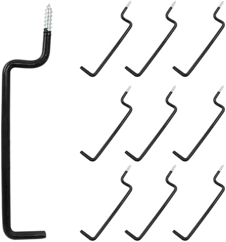 Screw in Ladder Hook, Black, 10 Pcs, 20.7cm/8.15" by Unlorspy