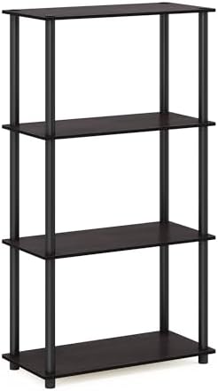 Furinno Turn-N-Tube Toolless 4-Tier Storage Shelves, Walnut - Image 6