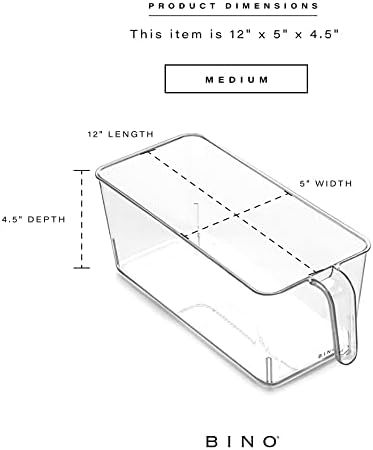 BINO | Clear Storage Organizer, Medium | THE HOLDER COLLECTION | Clear Containers for Organizing with Built-in Handles | Pantry Organization and Storage | Fridge Organizer | Smart Bin Cabinet - Image 3
